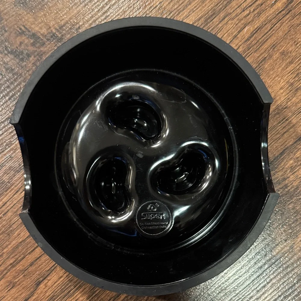 Black Slow Feed Bowl with Unique Interior Design Small